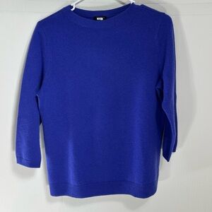 Talbots Blue/Purple Crew Neck Pure Cashmere Sweater Size LP